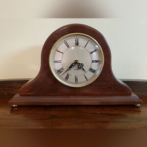 Vintage The Bombay Company Mahogany Solid Wood Mantel Clock